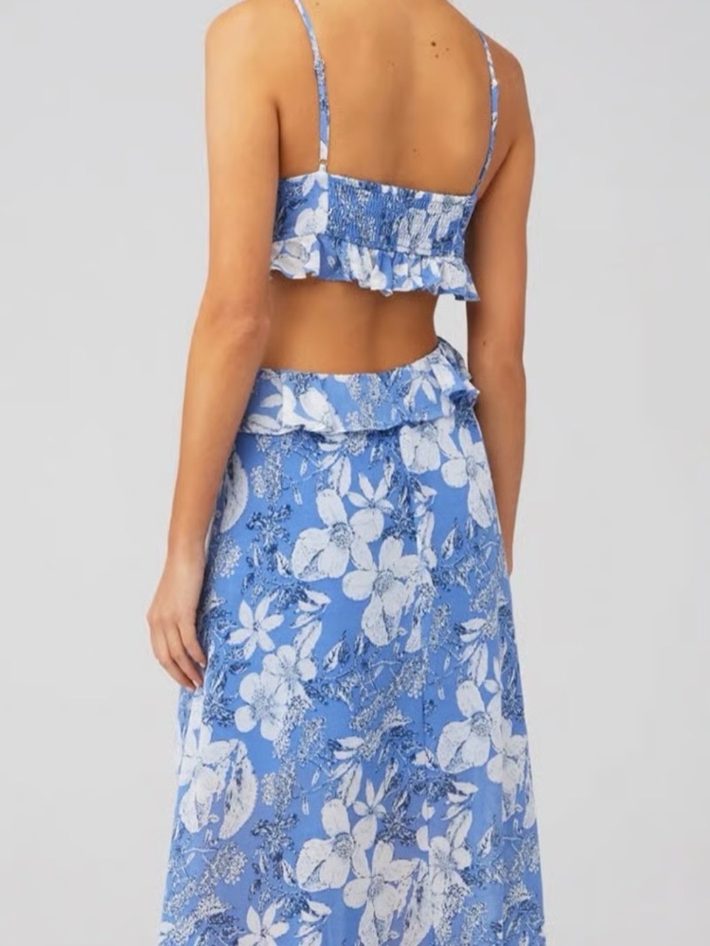 ✨ ASTR the Label Blue Floral Cutout Maxi Dress – Size Small ✨ - Picture 4 of 4